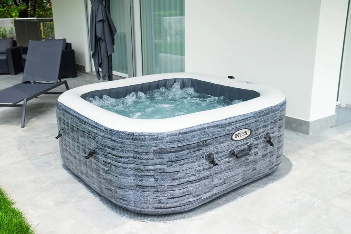 Dmuchane ogrodowe SPA Hydromasaż Intex PureSpa Greystone Deluxe dla 4 osób WI-FI jacuzzi LED - zdjęcie 5