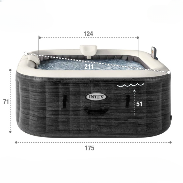 Dmuchane ogrodowe SPA Hydromasaż Intex PureSpa Greystone Deluxe dla 4 osób WI-FI jacuzzi LED - zdjęcie 17