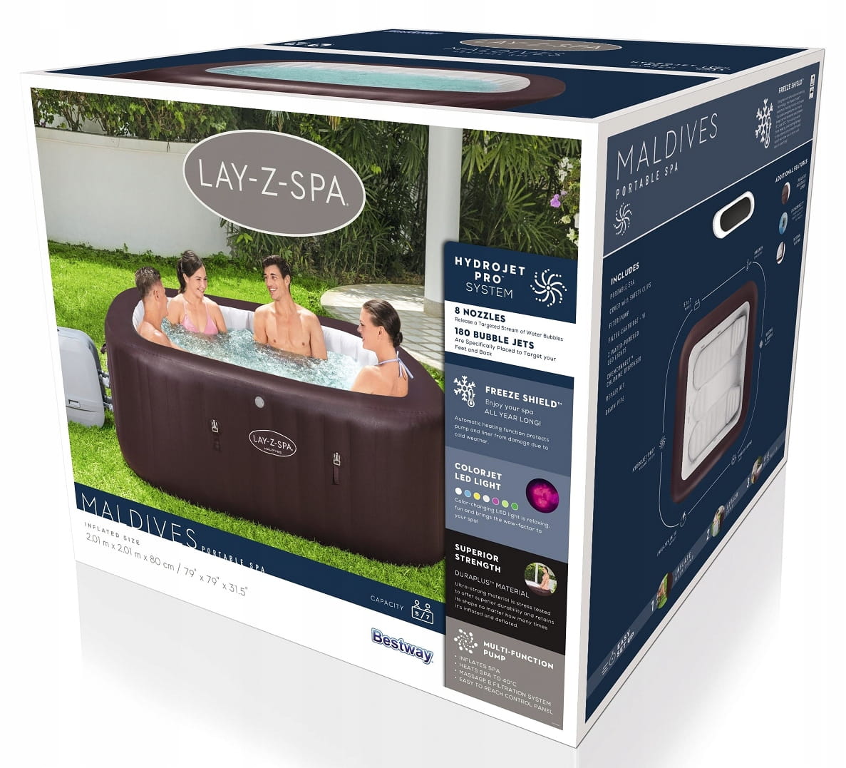 Jacuzzi SPA ogrodowe Bestway 60033 Maldives HydroJet Pro dla 5-7osób 201cm LED - zdjęcie 20