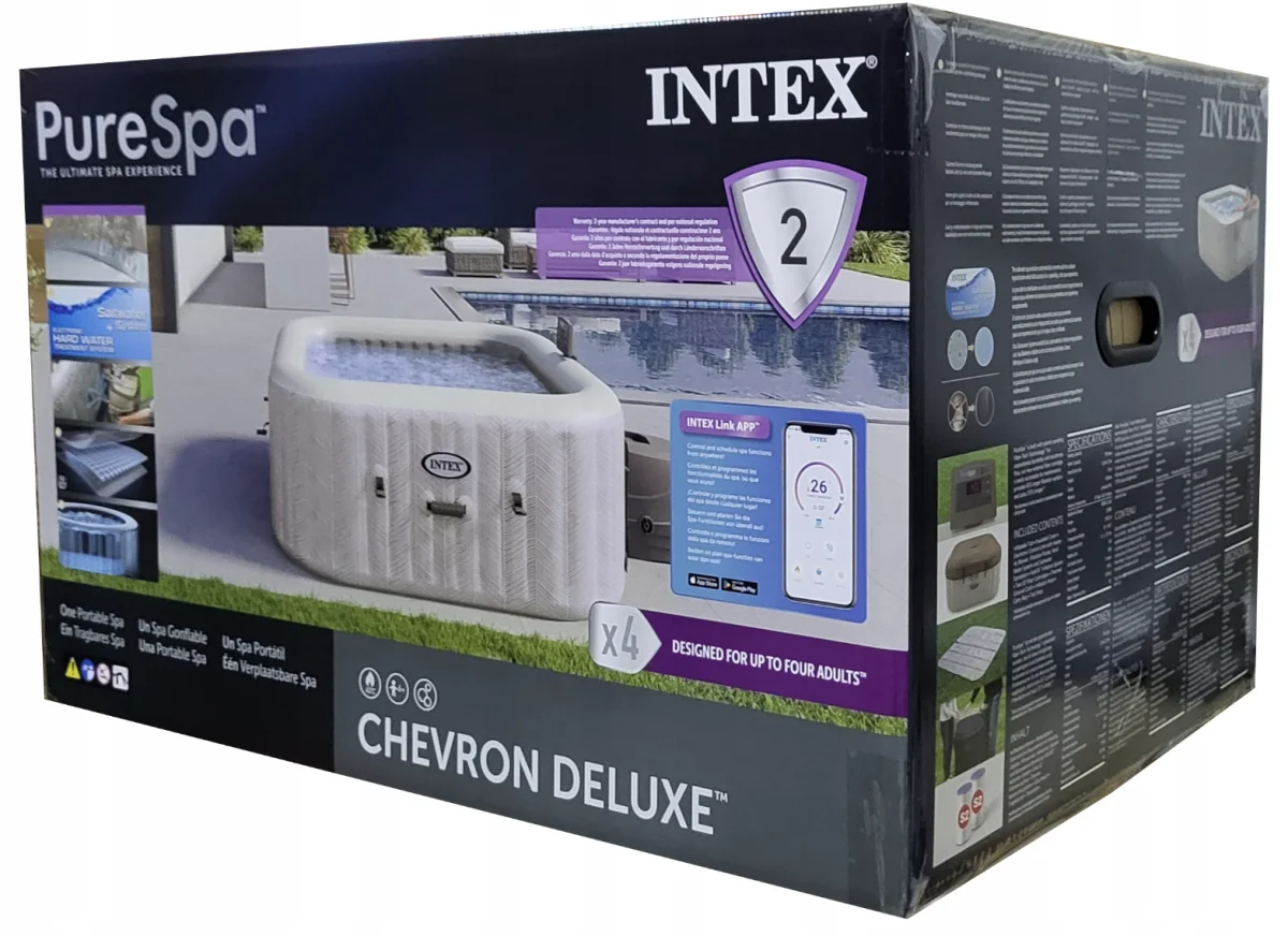Jacuzzi SPA ogrodowe INTEX 28472 Pure Spa Chevron Deluxe dla 6 osób Wi-Fi  - zdjęcie 18