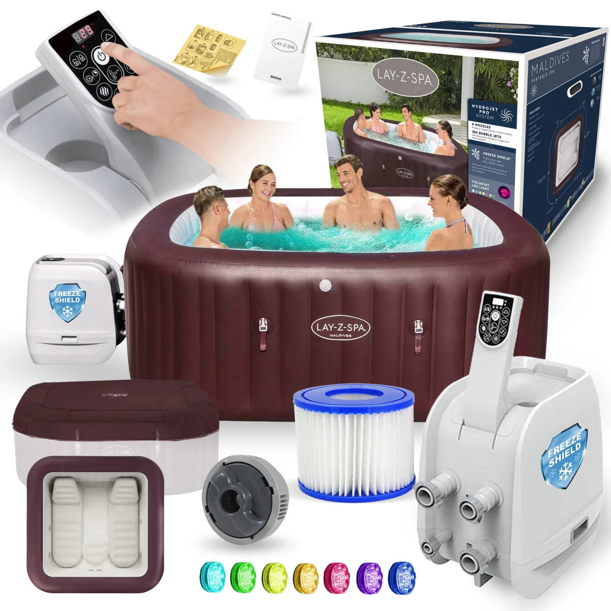 Jacuzzi SPA ogrodowe Bestway 60033 Maldives HydroJet Pro dla 5-7osób 201cm LED