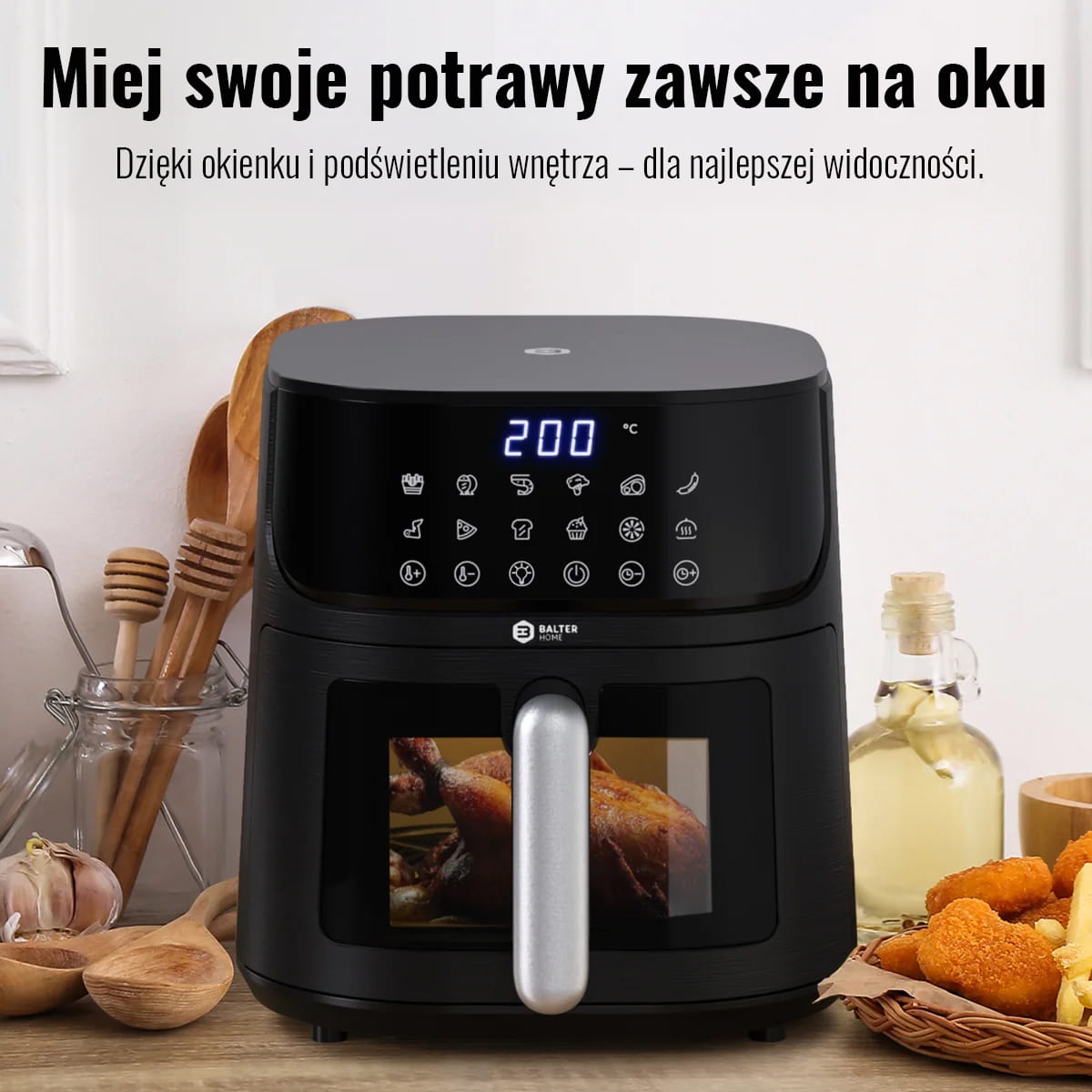 Frytkownica beztłuszczowa AirFryer Balter Home HL-551T 1500 W 5,5L - zdjęcie 9
