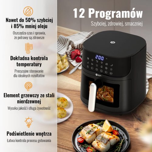 Frytkownica beztłuszczowa AirFryer Balter Home HL-551T 1500 W 5,5L - zdjęcie 2