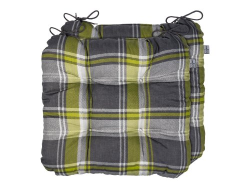 Poduszki ogrodowe dekoracyjne LIVARNO Valencia 2szt 40x43x6,5 kratka zielona - zdjęcie 2