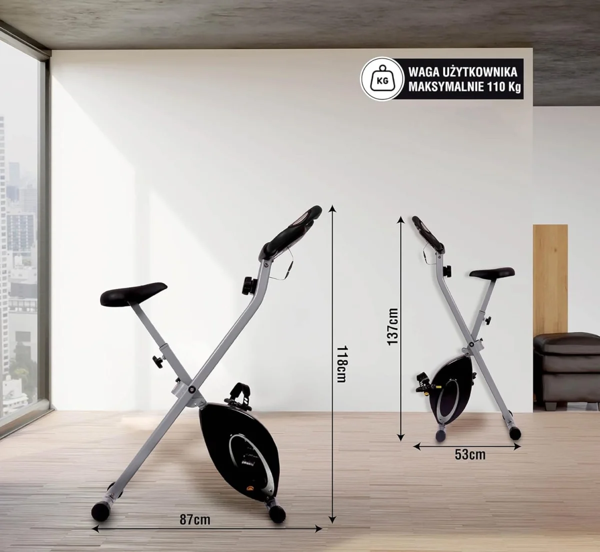 Rower rowerek treningowy stacjonarny regulowany składany ULTRASPORT - zdjęcie 7