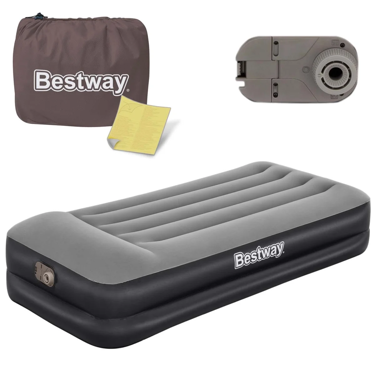 Materac dmuchany BESTWAY 67401 welurowy z pompką - zdjęcie 2