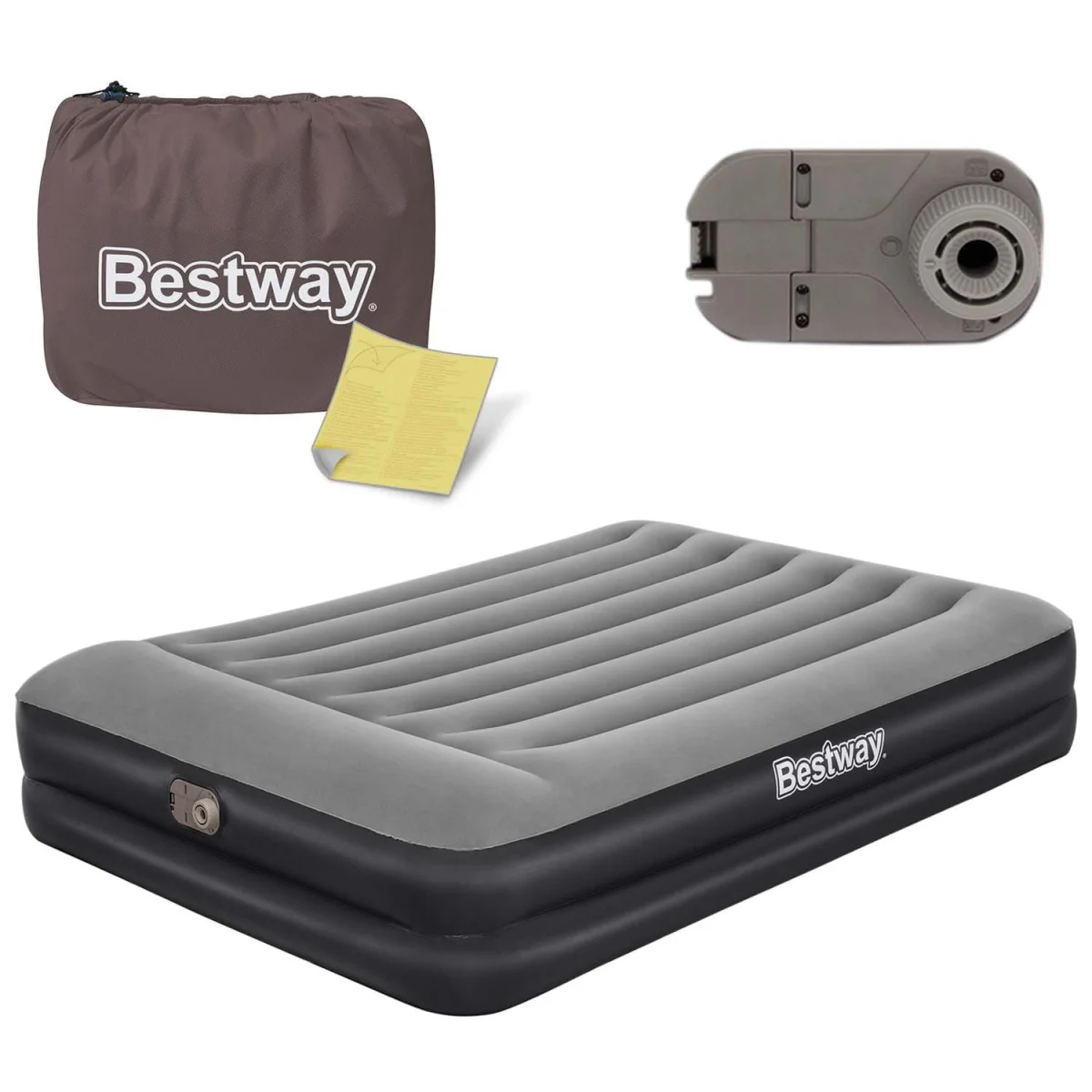 Materac dmuchany BESTWAY 67403 dwuosobowy z wbudowaną pompką - zdjęcie 2