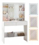 Toaletka biała z lustrem kosmetyczna LED biała nowoczesna