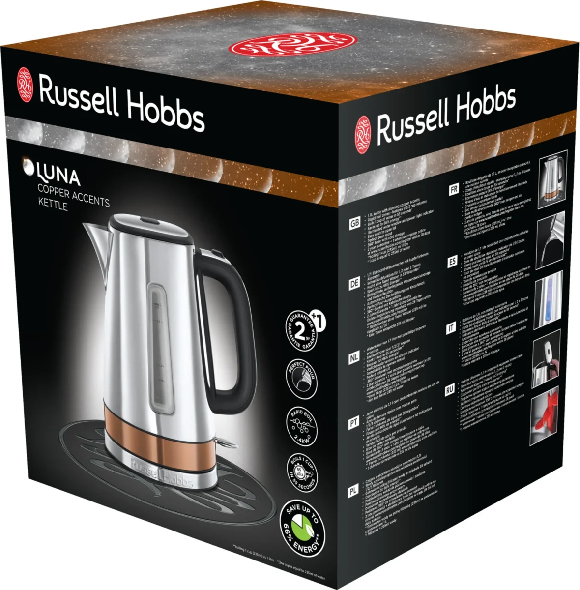 Czajnik elektryczny Russell Hobbs 24280-70 2400 W 1,7l srebrny - zdjęcie 7