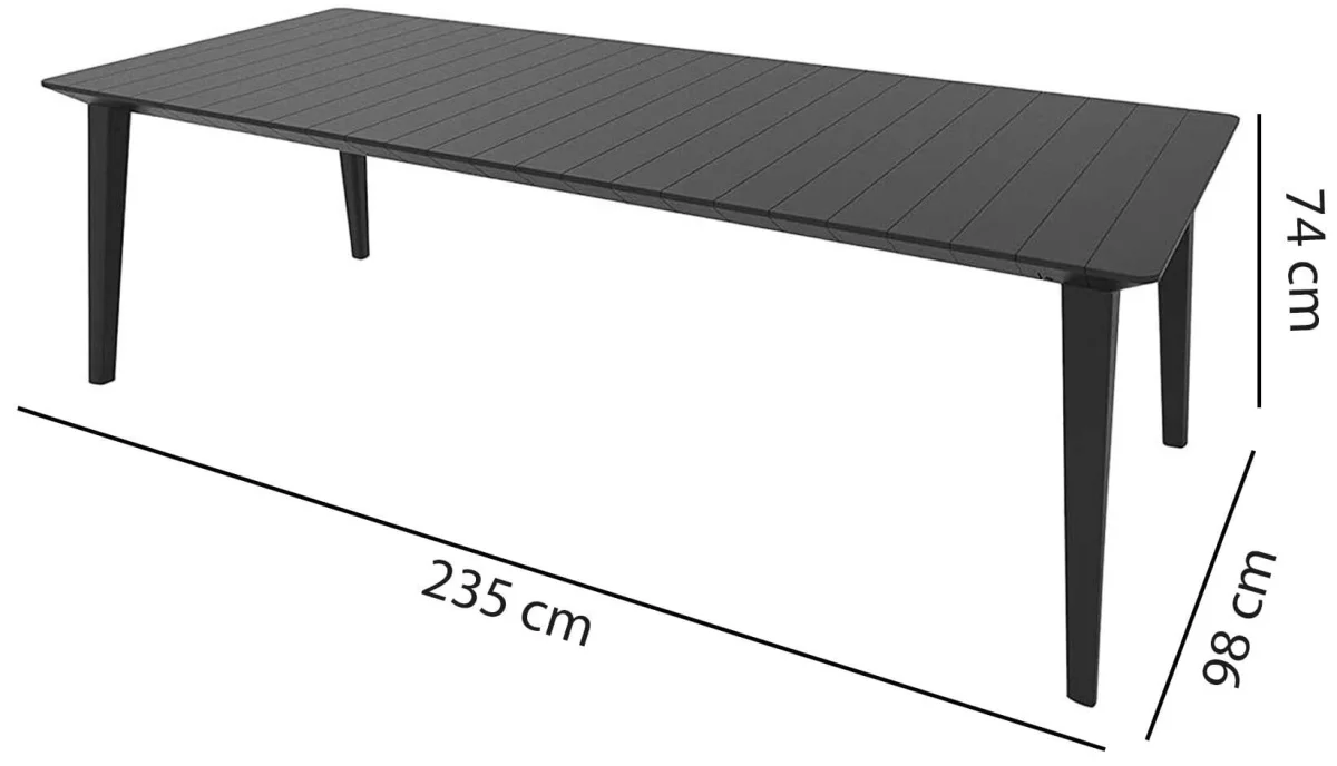 Stół ogrodowy KETER Lima prostokątny 98 x 74 x 240 cm grafitowy - zdjęcie 11