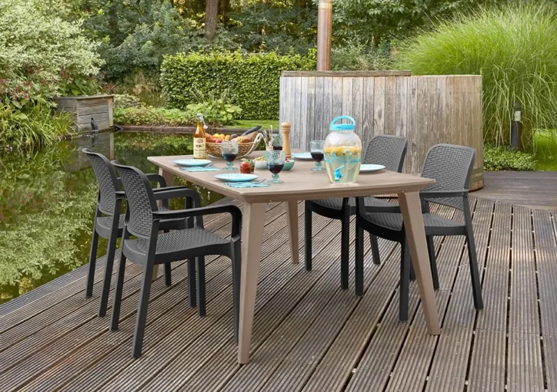 krzesło ogrodowe z polipropylenu imitacja rattanu