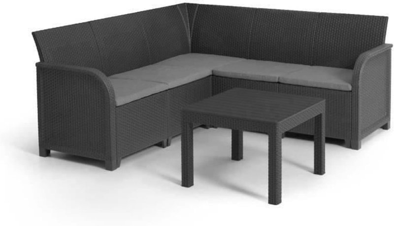 keter rosalie zestaw mebli ogrodowych narożnik grafitowy