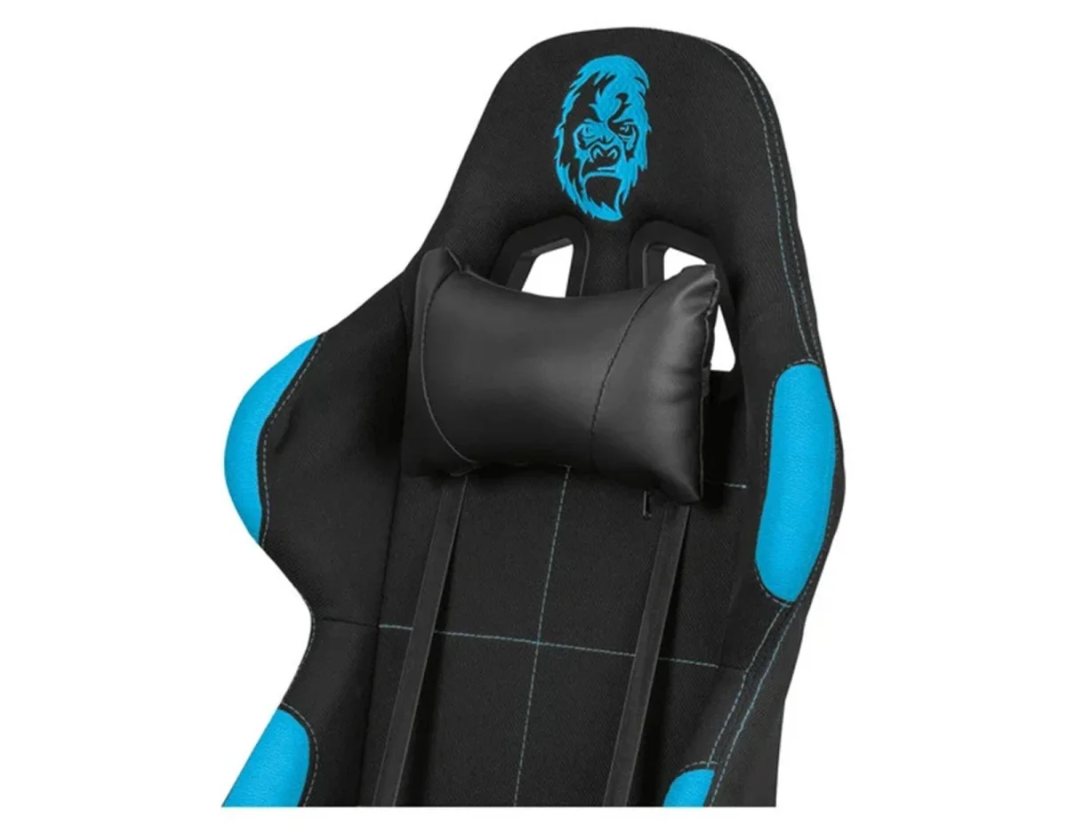 Fotel krzesło gamingowe ergonomiczne wygodne czarno-niebieskie - zdjęcie 8