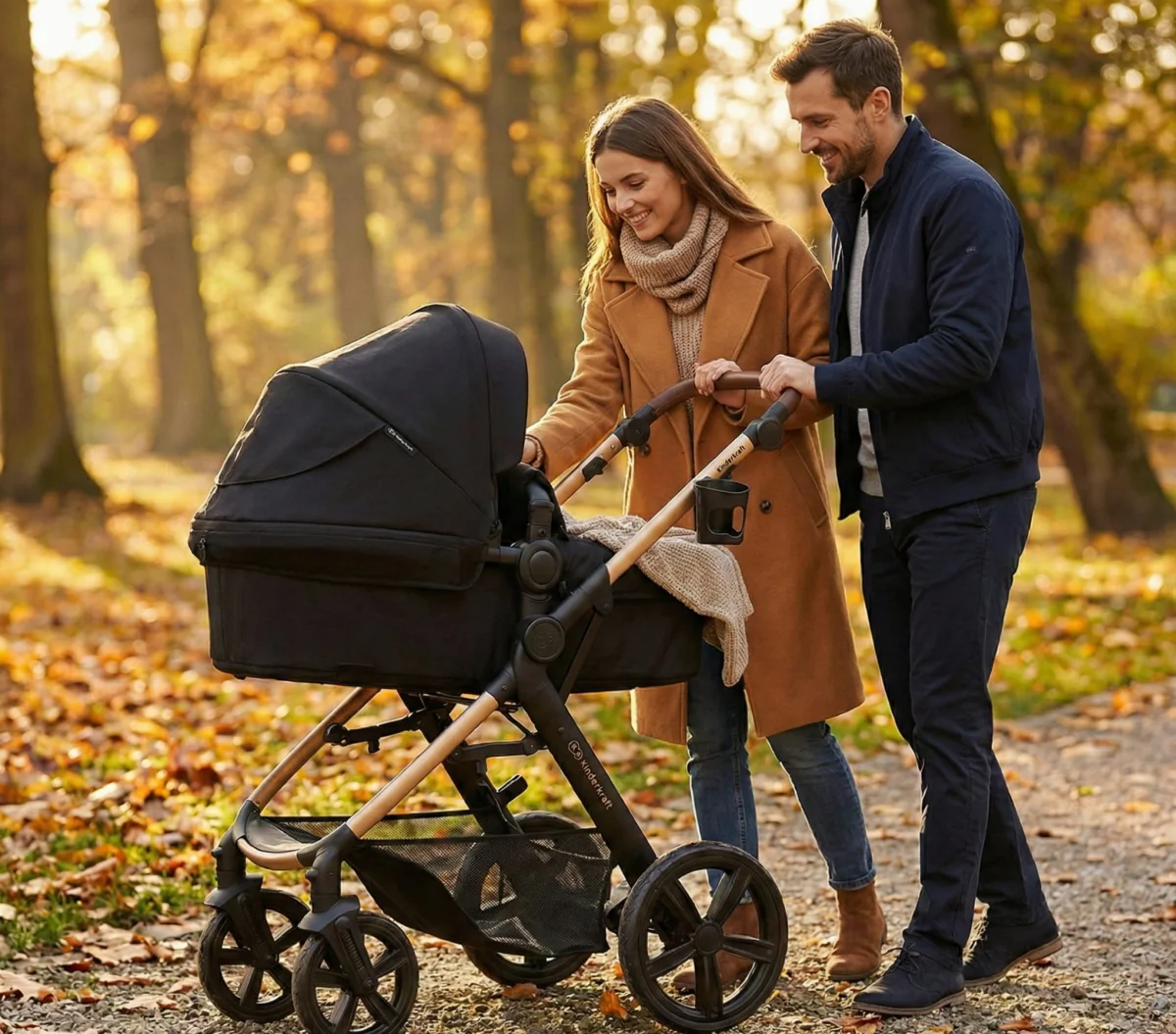 Wózek dziecięcy Kinderkraft MOOV 2 wielofunkcyjny 3w1 z fotelikiem czarny - zdjęcie 13