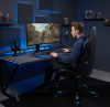 Fotel krzesło gamingowe ergonomiczne wygodne czarno-niebieskie - zdjęcie 14