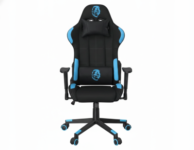 Fotel krzesło gamingowe ergonomiczne wygodne czarno-niebieskie - zdjęcie 4
