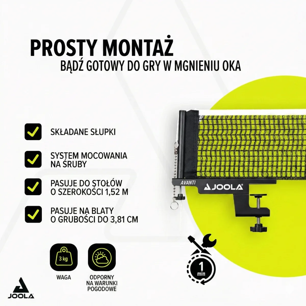 Siatka do tenisa stołowego Avanti Joola - zdjęcie 10
