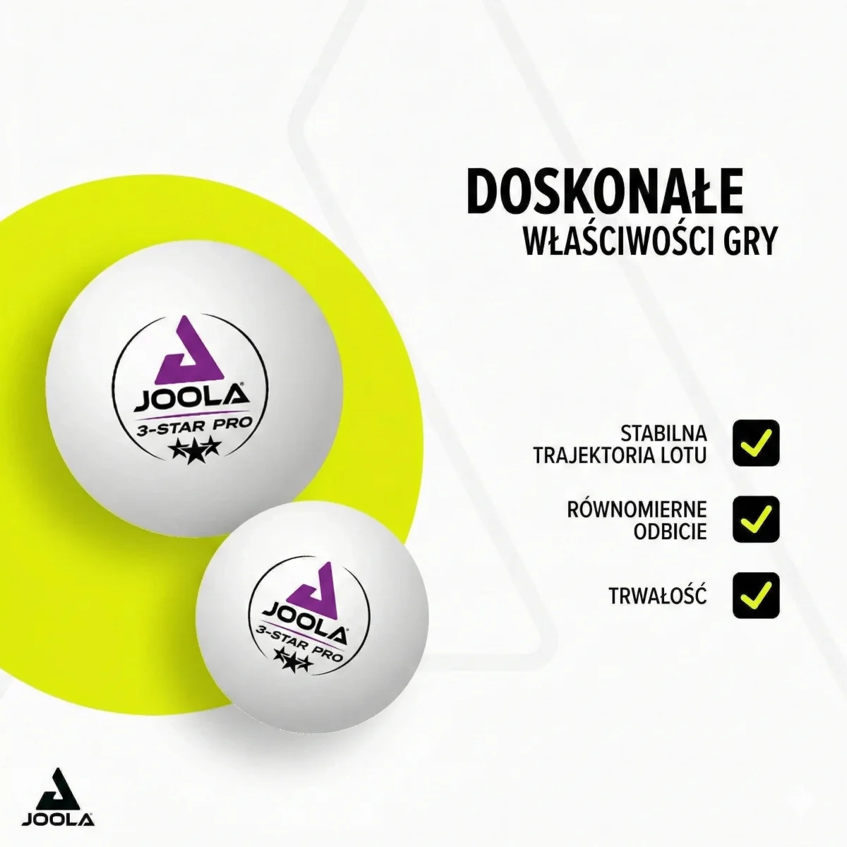 Piłeczki do tenisa stołowego JOOLA PRO 3 STAR 12 sztuk - zdjęcie 5