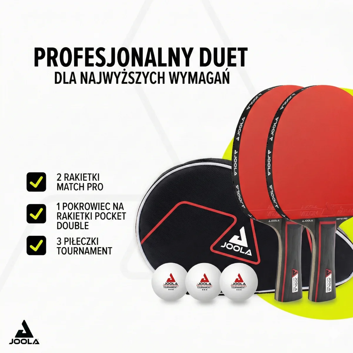 Zestaw rakietki piłeczki do tenisa stołowego rakietka JOOLA DUO PRO ITTF - zdjęcie 14
