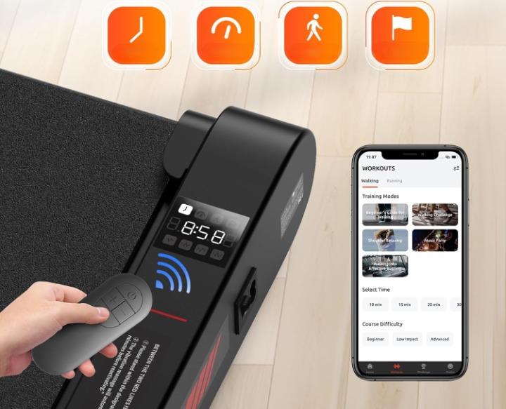 Bieżnia wibracyjna do chodzenia 3w1 Bluetooth 0,3–6 km/h Sperax LED aplikacja 150 kg - zdjęcie 6