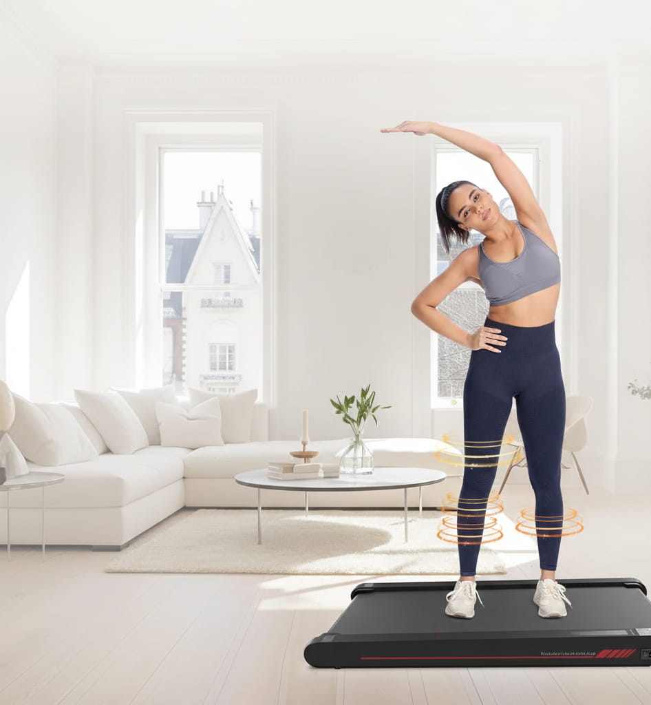 Bieżnia wibracyjna do chodzenia 3w1 Bluetooth 0,3–6 km/h Sperax LED aplikacja 150 kg - zdjęcie 8