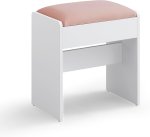 Pufa stołek siedzisko do toaletki sypialni tapicerowana różowa