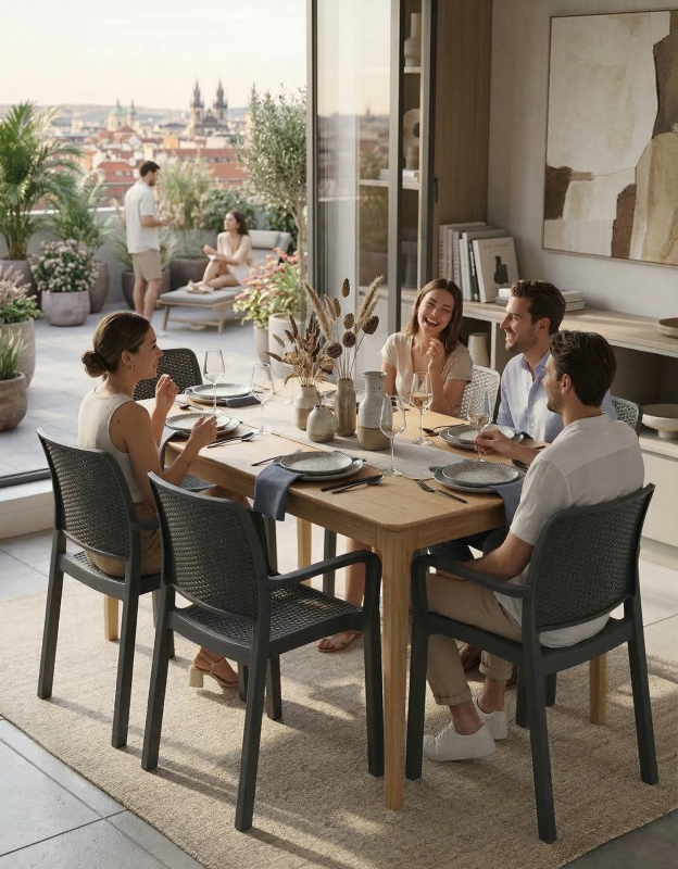 lekkie krzesło ogrodowe odporne na UV