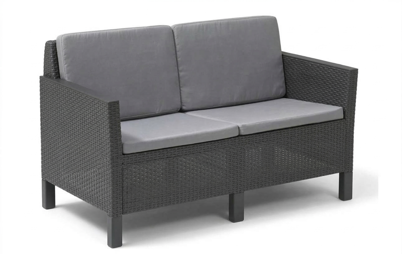 sofa ogrodowa keter chicago outdoor rattan grafitowy