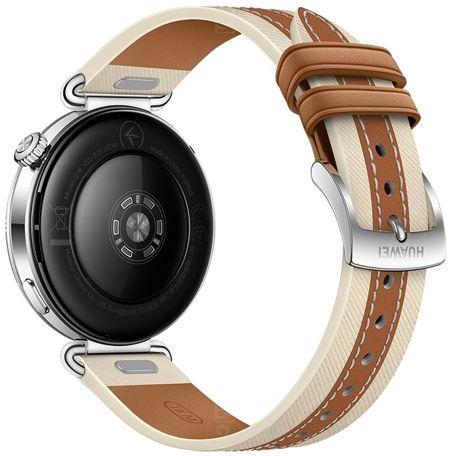 Smartwatch zegarek Huawei Watch GT 6 41mm srebrny brązowy pasek - zdjęcie 6