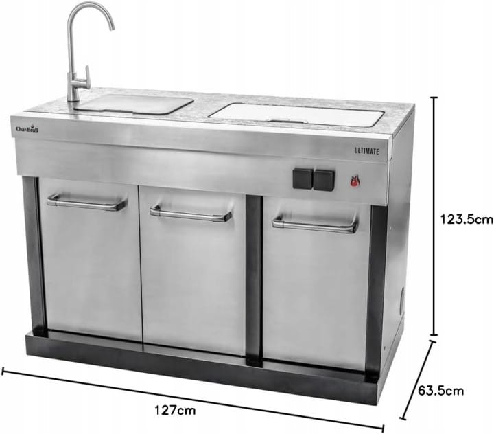 Grill ogrodowy gazowy kuchnia ogrodowa modułowa Char-Broil zlew stal - zdjęcie 3