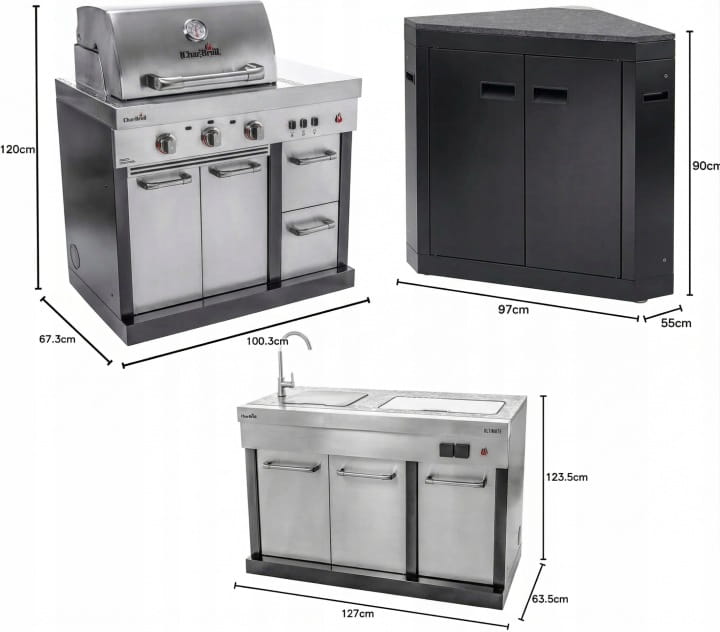 Kuchnia zewnętrzna ogrodowa grill Char-Broil 3200 Ultimate ze zlewem modułowa - zdjęcie 19
