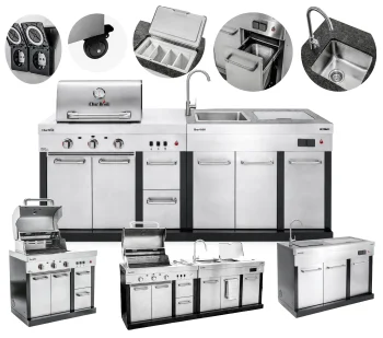 Grill ogrodowy gazowy kuchnia ogrodowa modułowa Char-Broil zlew stal