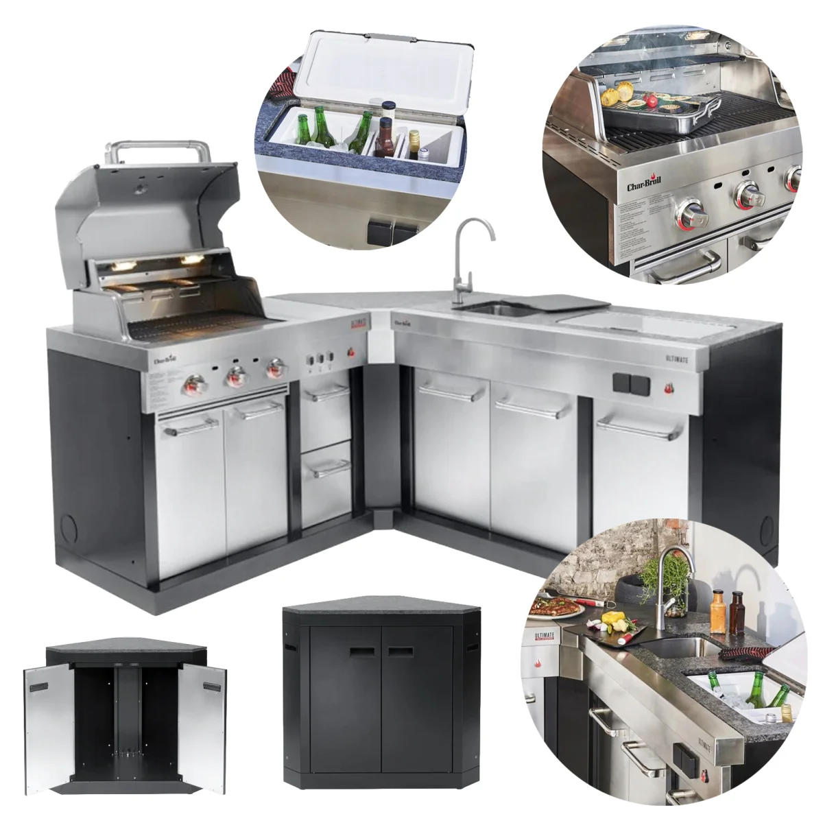 Kuchnia zewnętrzna ogrodowa grill Char-Broil 3200 Ultimate ze zlewem modułowa