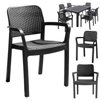 Krzesło ogrodowe leżak KETER Samanna grafitowe