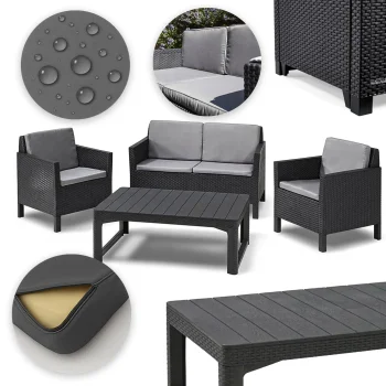 Meble ogrodowe Keter CHICAGO OUTDOOR 4 częściowy zestaw wypoczynkowy