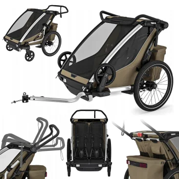 Przyczepka rowerowa dla dzieci wózek Thule Chariot Cross 2 Double Faded