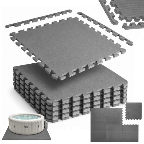 Puzzle grube mata pod sprzęt do ćwiczeń 6 szt szary komplet 2 cm
