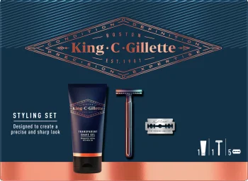 Zestaw Gillette King C. do golenia MASZYNKA + ŻEL + 5 OSTRZY