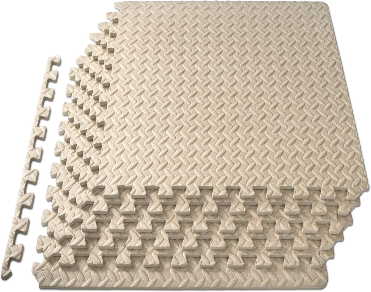 Puzzle mata pod basen spa 6 szt beżowa 1,25 cm gruba - zdjęcie 5