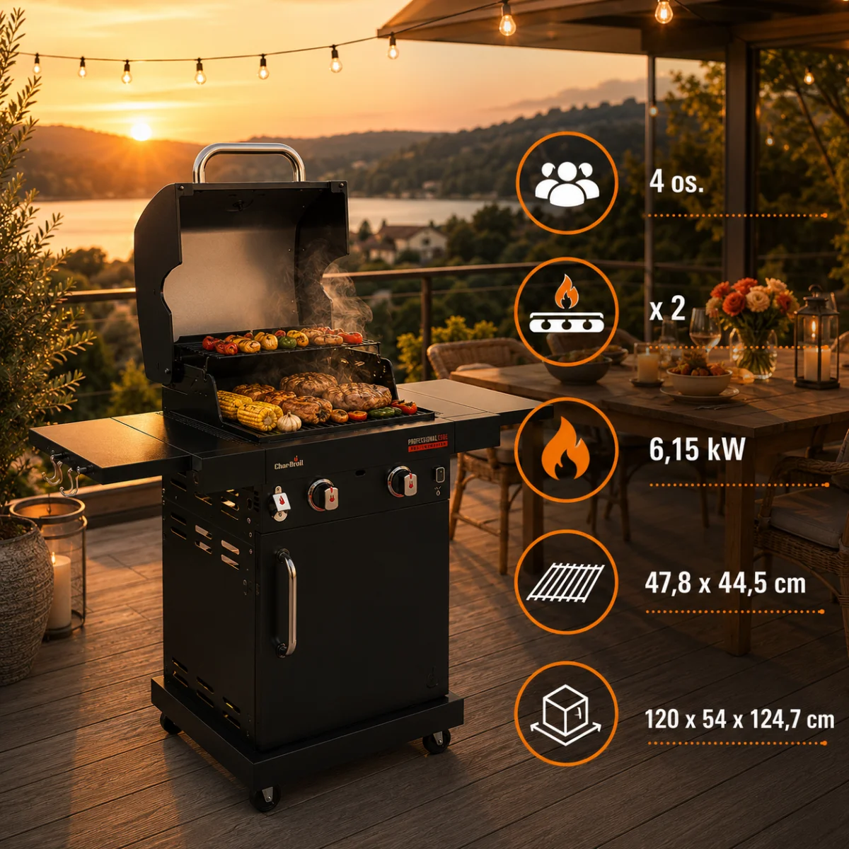 Grill gazowy ogrodowy Char-Broil Professional Core B 2 palniki na 4 steki - zdjęcie 11