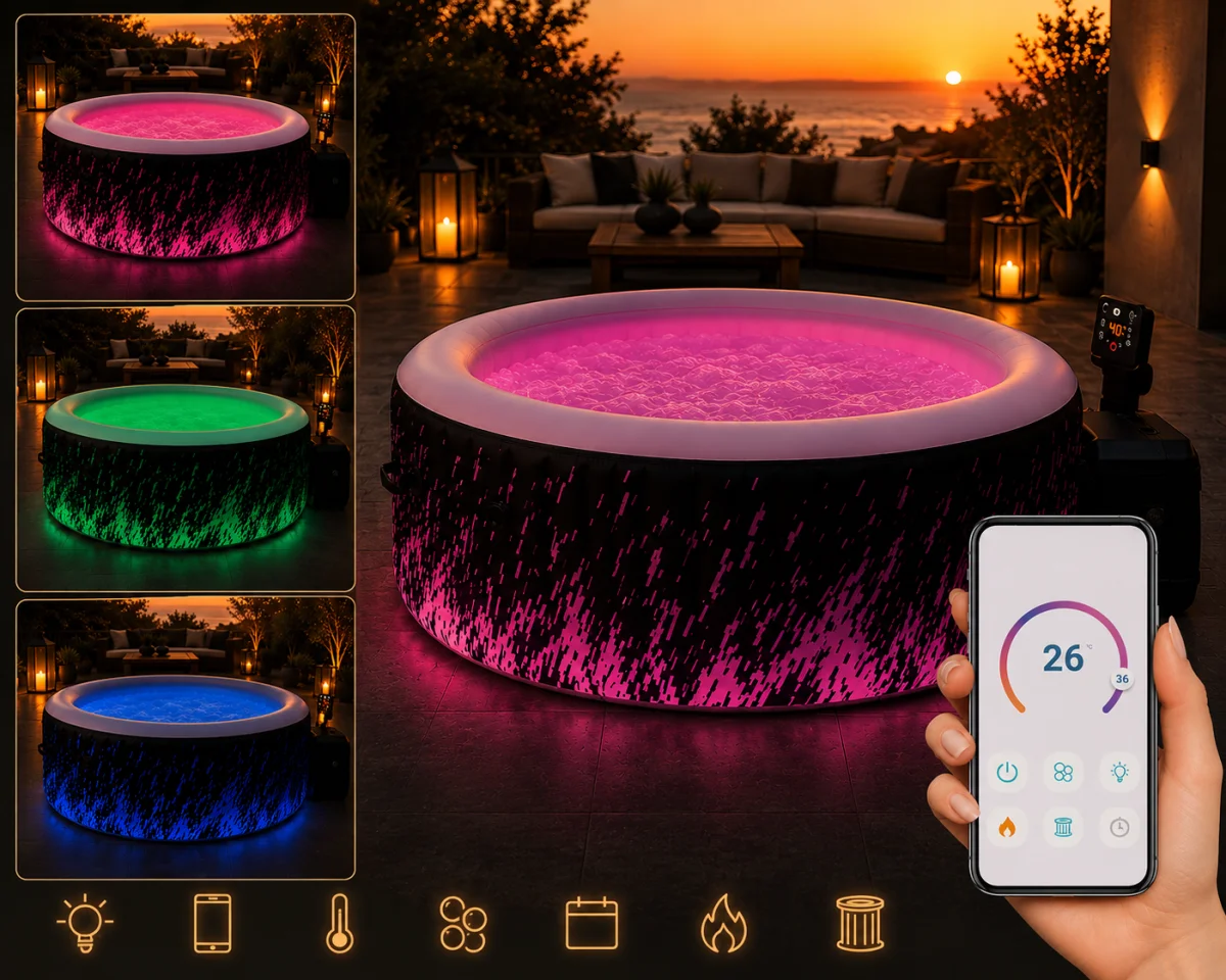 Dmuchane SPA ogrodowe Intex 28494NP Glow Deluxe 4 os. Wi-Fi LED - zdjęcie 25