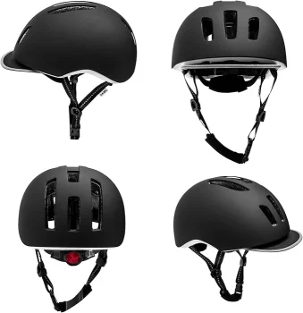 Kask rowerowy miejski Crazy Safety Metro Męski Damski M 53-59 czarny LED
