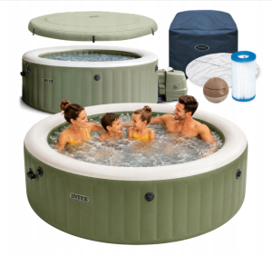 Dmuchane SPA ogrodowe z hydromasażem 4 os INTEX 28426NP oliwkowe 120 dysz