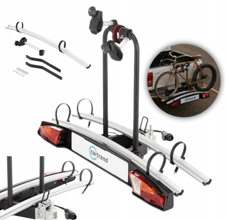 Bagażnik rowerowy na samochód Hak 2 Rowery CARTREND 45kg Alu Active 11116