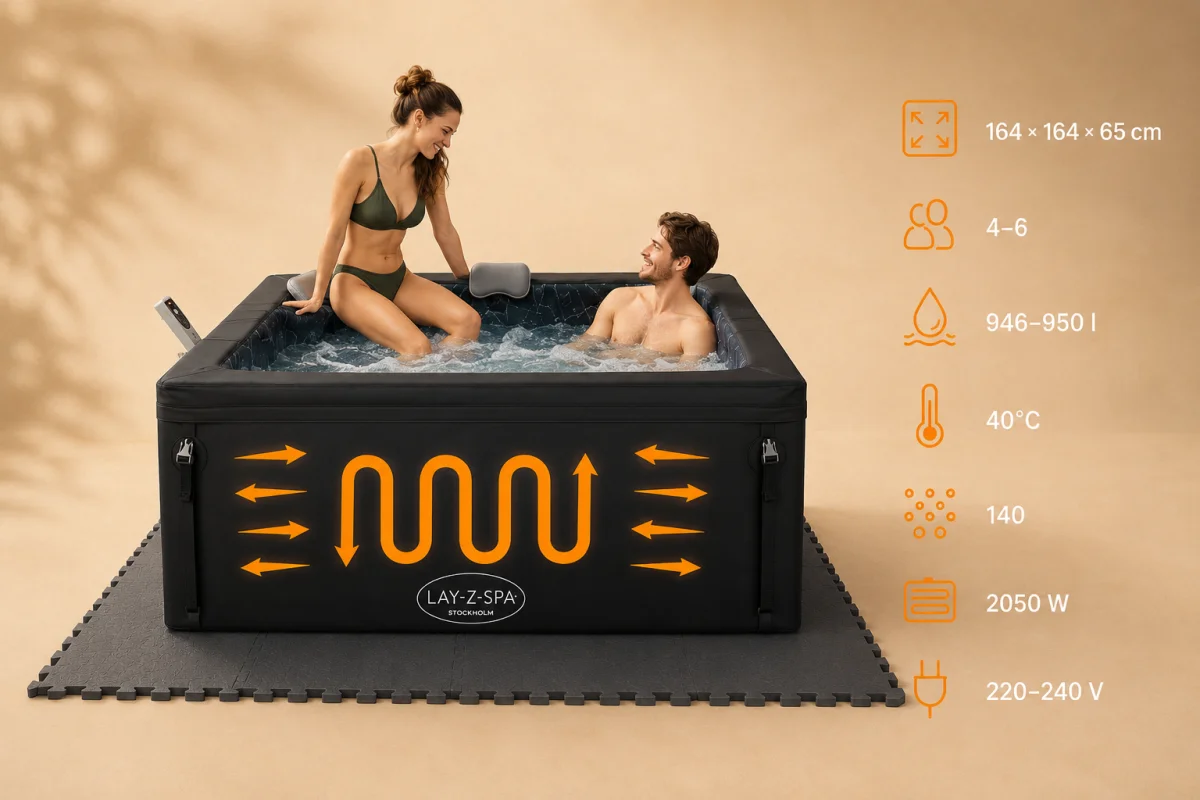 SPA ogrodowe Bestway 60229 Lay-Z Stockholm Smart AirJet 6 osobowe Wi-Fi - zdjęcie 10