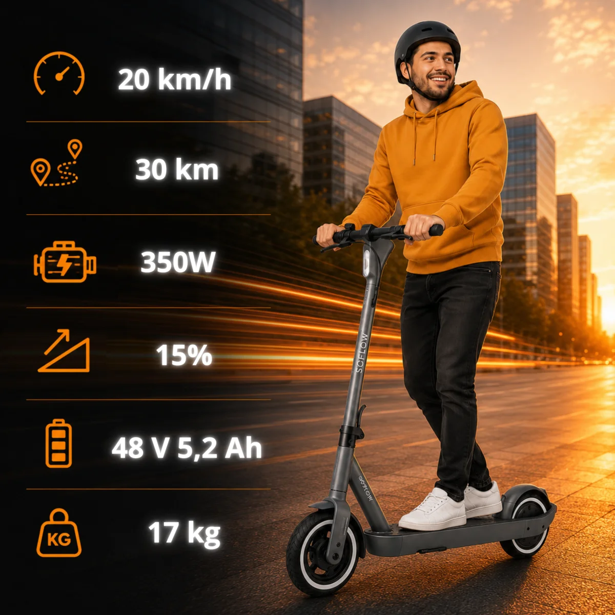 Hulajnoga elektryczna SoFlow SO ONE 5,2 Ah 350W - zdjęcie 10