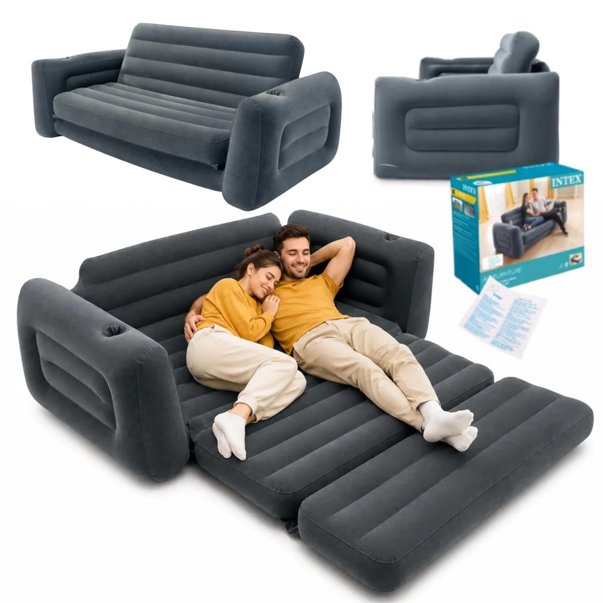 Sofa dmuchana rozkładana Intex 66552NP 224 x 203 x 66 cm
