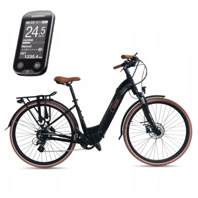 Rower elektryczny miejski Cybic Belena 26'' 39 cm Shimano 250W czarny