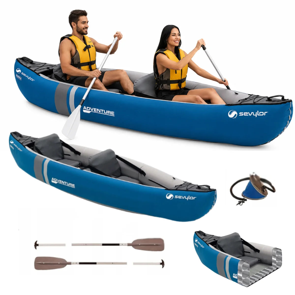 Kajak ponton pompowany Sevylor Adventure Kit 2-os zestaw wiosła pompka