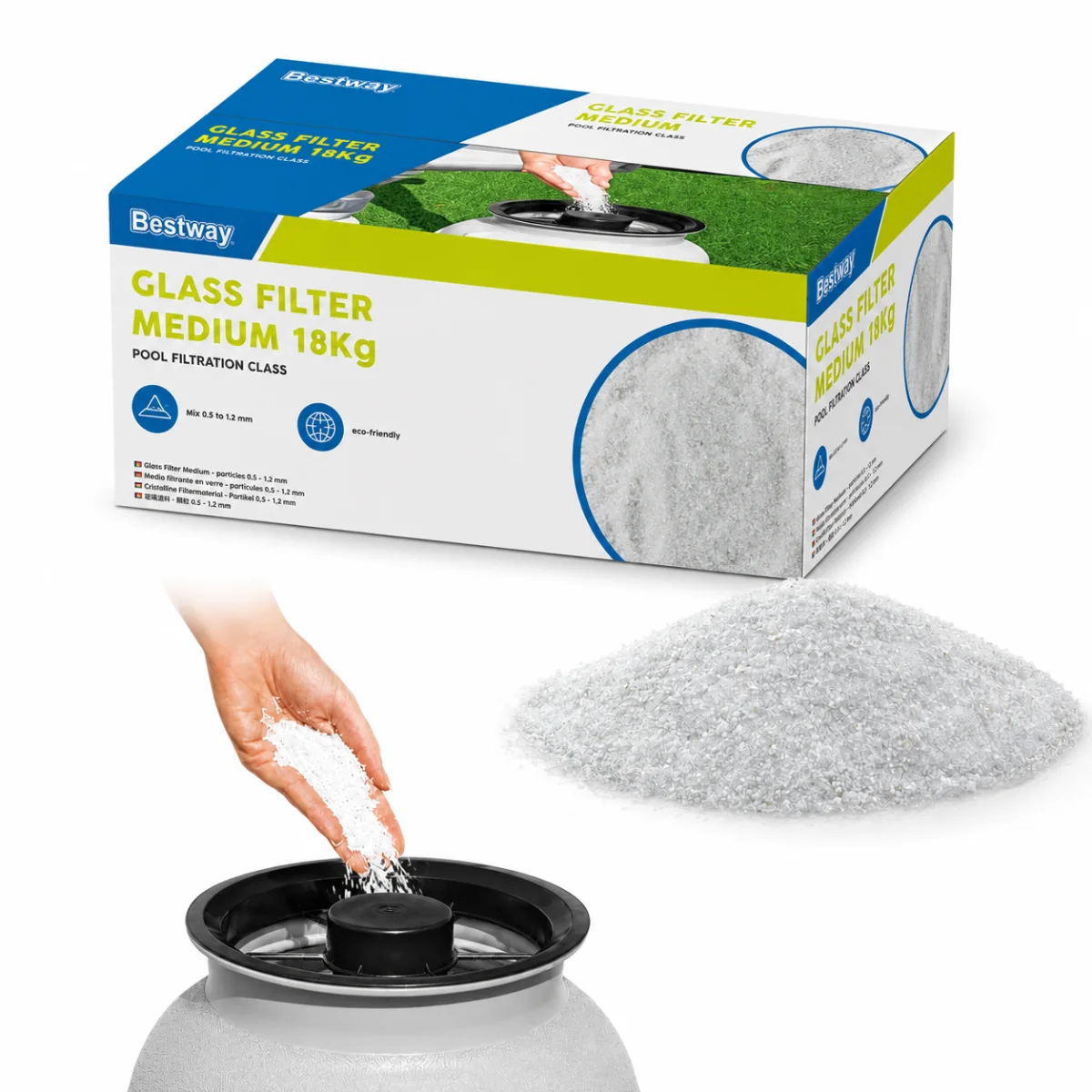 Szkło filtracyjne Bestway 18kg do pomp piaskowych 0,5-1,0 mm